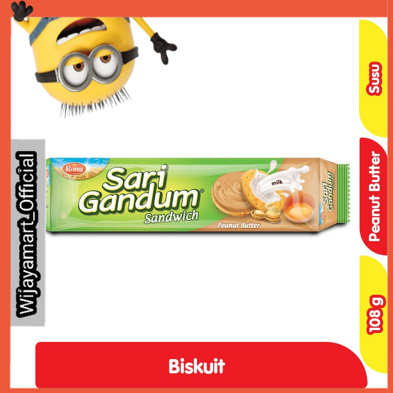 

Roma Sari Gandum Biskuit Sandwich Peanut Butter 108 g