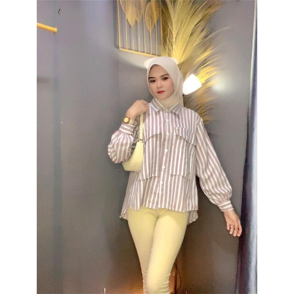 Atsan Terbaru 2024 Kmja Formal Hem Atasan Wanita Bestseller Outfit Anak Kuliahan Kemja Kekinian Aras