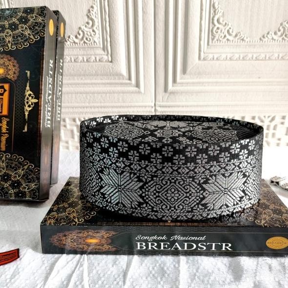 Peci Songkok Kopiah Songket Hitam Tenun Merk Breadstr