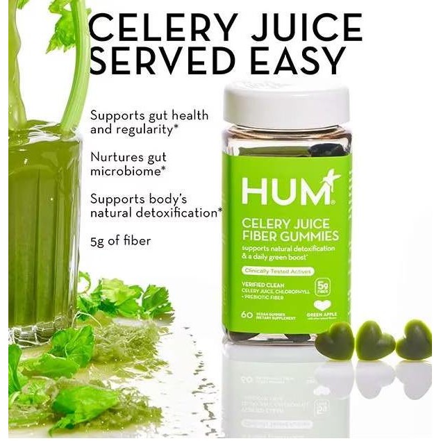 

HUM Nutrition Celery Juice Fiber Gummies prebiotic fiber Healthy Gut ___chioma