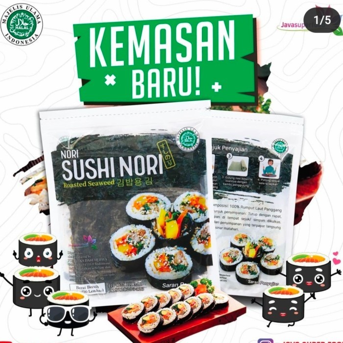 

Terlaris SUSHI NORI SHEET GOLD HALAL 20 LEMBAR RUMPUT LAUT GIMBAB/ KIMBAB SALE