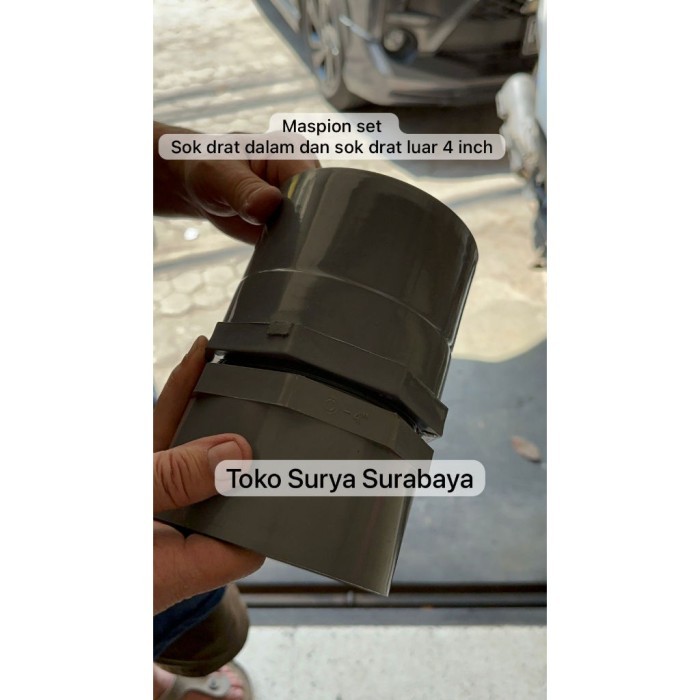 ] Maspion AW sdd 4" + sdL 4" - SET sok drat dalam 4 inch + sok drat luar 4 inch Maspion AW