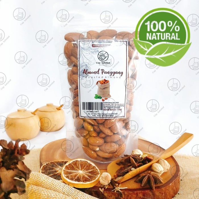 

BERMUTU 250gr Kacang Almond Panggang / Unsalted Roasted Almond / Rempah / JSR
