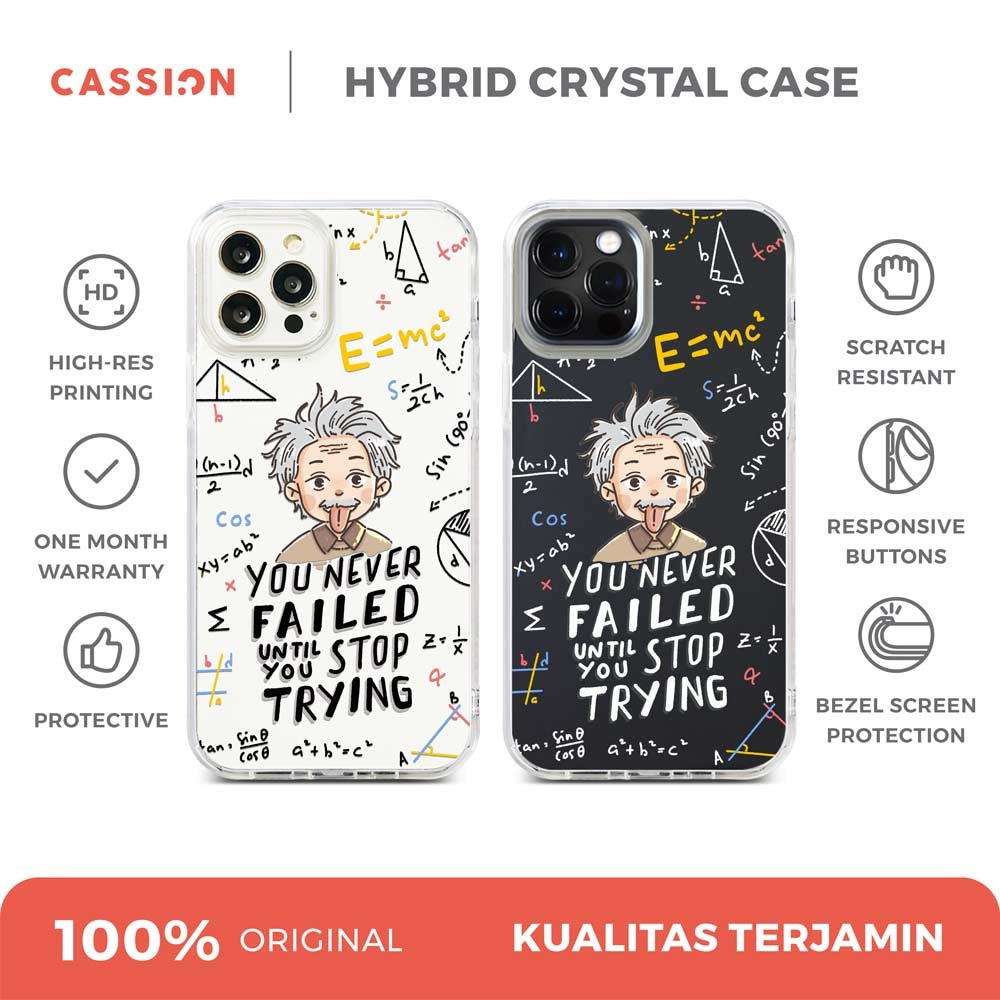 Cassion Case for iPhone 16 Plus Pro Max Hybrid Crystal Case Magsafe Quotes By Albert Einstein Transp