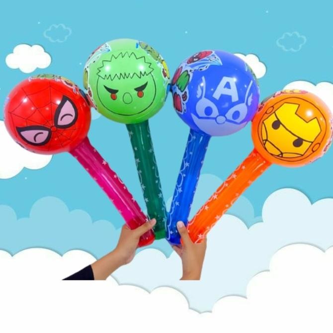 1 Lsn Palu Gambar Spiderman Merah 45Cm Mainan Tiup Mainan Anak Shp21