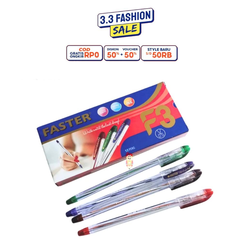 

ii-99 Pena / Pulpen / Ballpoint / Bolpen Faster F3 0.5mm Premium