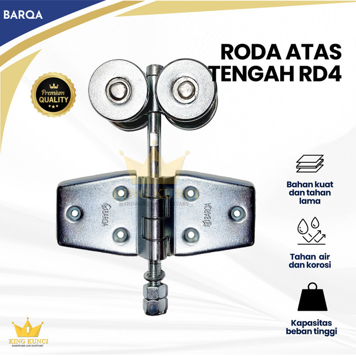 Roda atas tengah roda 4 silver roda pintu garasi sliding kayu alumnium BARQA komponen pintu garasi s