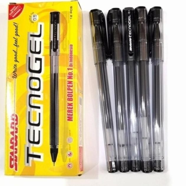 

We69 Pulpen/ Pen/ PENA Standard TECNOGEL 0.5 mm - HITAM 0.5 Per Pack 12pcs Original