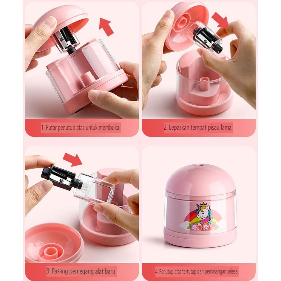 

AZQ-16 Paket Set Alat Tulis Elektrik / Electric Stationery Set / Elektrik Rautan Penghapus Vacuum Pensil Lucu Astronot Imut Sale