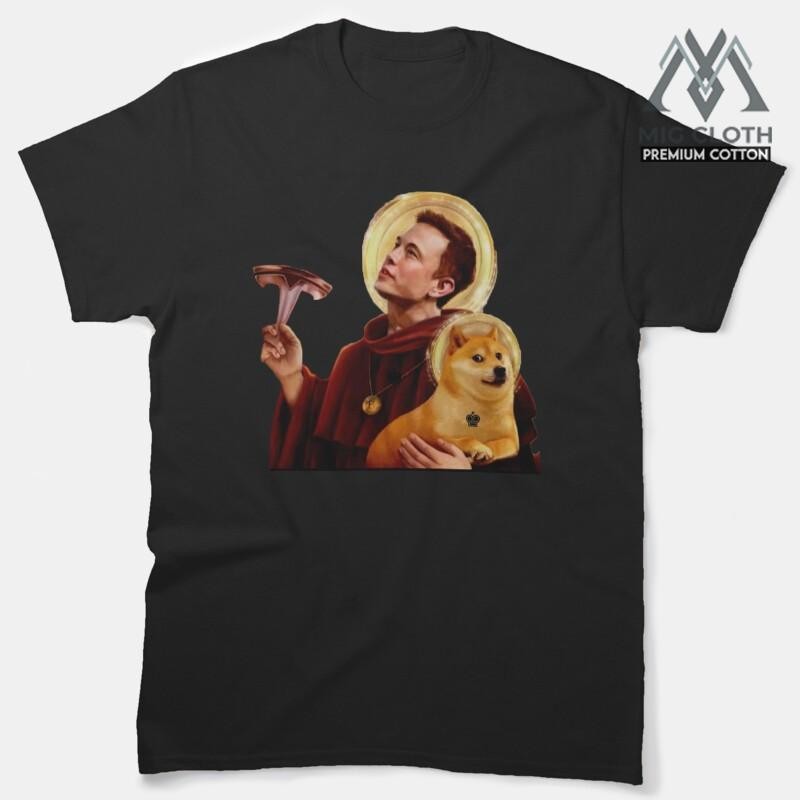 Baju Kaos dogecoin and elon musk Classic T-Shirt