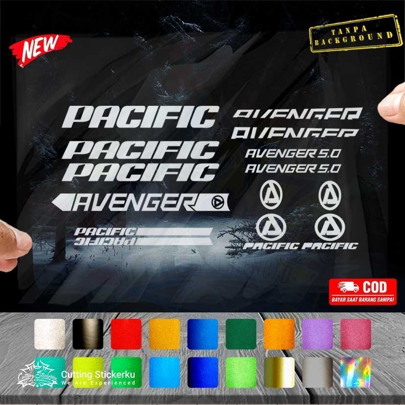 Cutting Stiker Pacific Avenger 5.0 Variasi Sepeda Sticker Frame Aksesoris Body Style Lipat Keren Bod