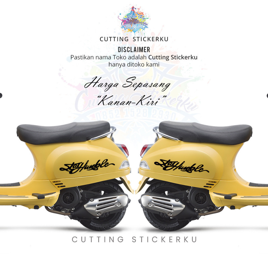 Cutting Stiker Long Stay Humble Variasi Motor Mobil Sticker Timbul Keren Nyala Dasbor Spakbor Visor 