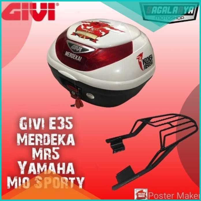Givi E35 Edisi Merdeka Bracket top box ori Givi MR5 Yamaha Mio Sporty