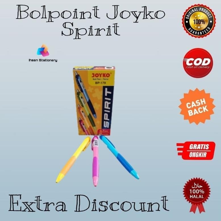 

CXV-38 Ballpoint Joyko Spirit Isi 12 Pcs (1 Lusin) Termurah