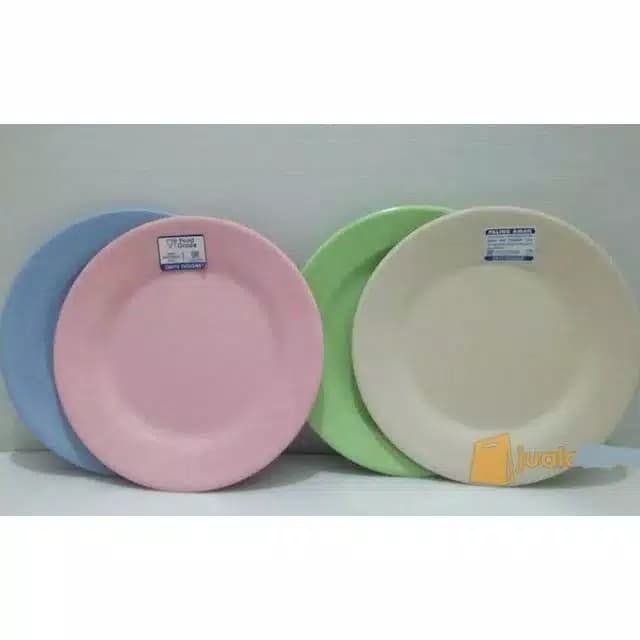 >>>>>] Piring Makan Nasi Melamin Premium Warna Hitam Pink Biru Dinner Plate