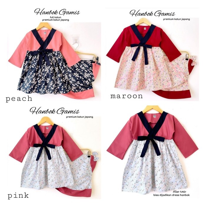 baju muslim dress gas hanbok korea anak bayi cewek