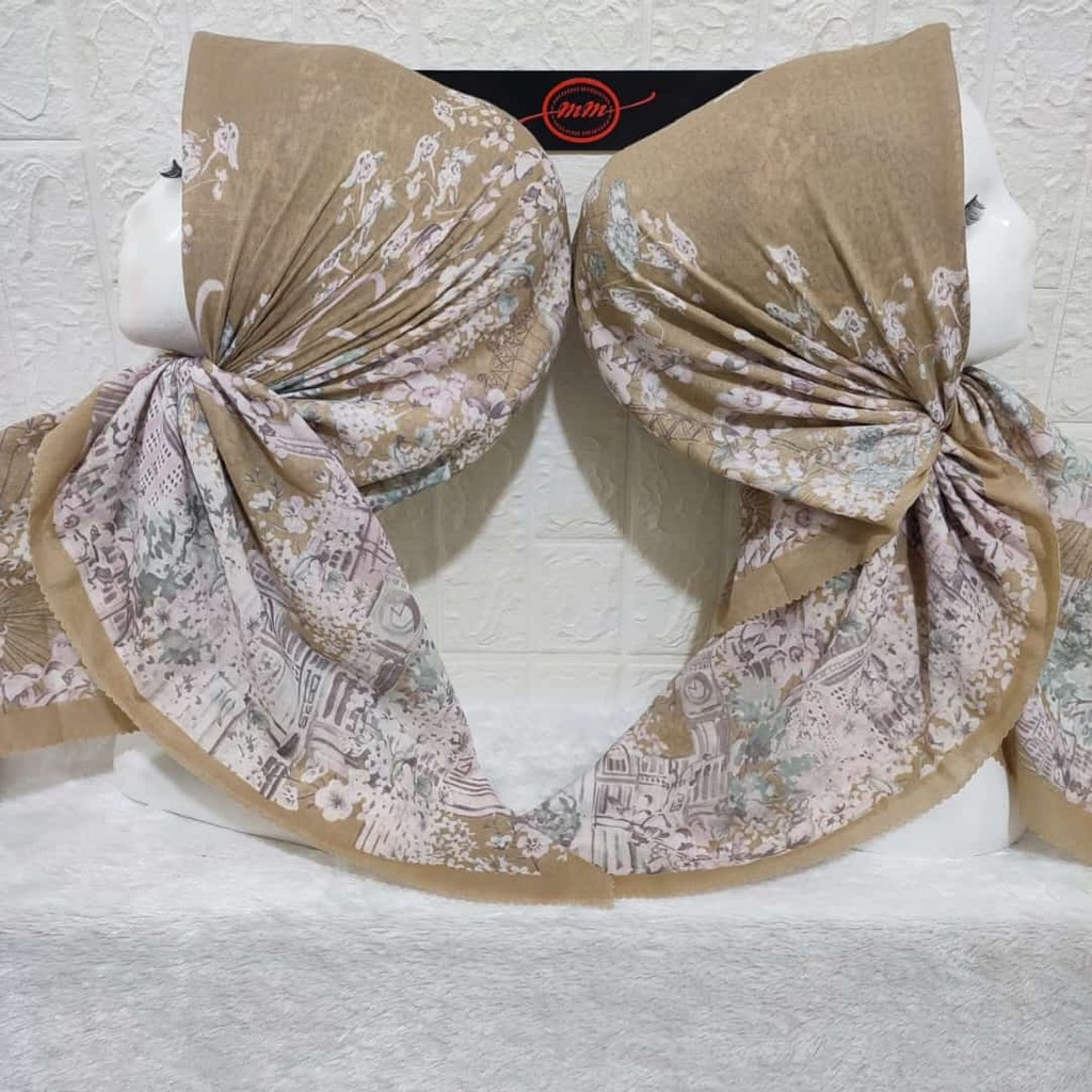 VOAL HIJAB SEGIEMPAT MOTIF DEENAY KW PREMIUM DESIGN SCARF PATTERN