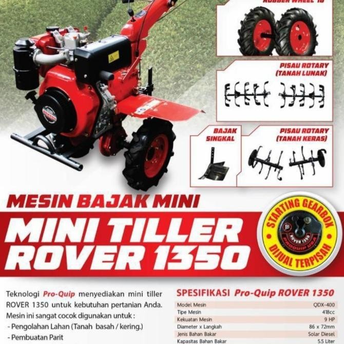 Baru Mesin Traktor Sawah Bajak Mini Power Tiller Proquip Rover 1350 Mc