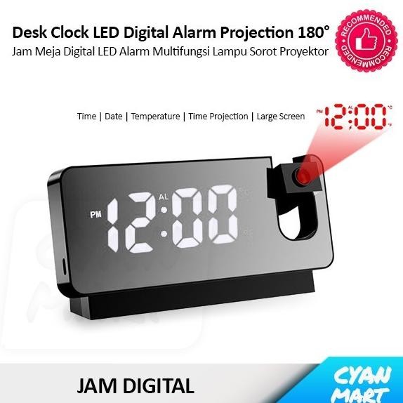 

Jam Meja Unik Proyektor Desk Clock LED Digital Alarm Projection 180 AM99