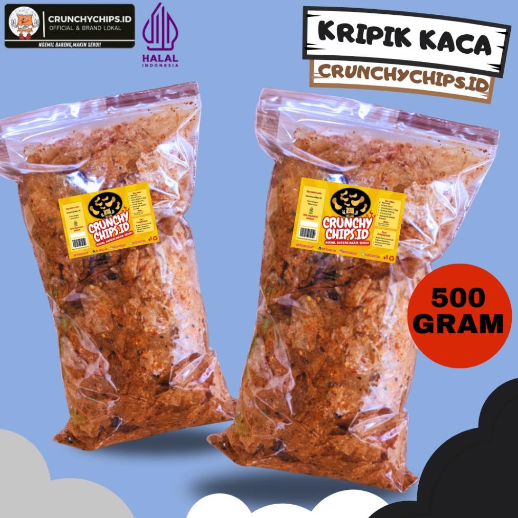 

Original Cemilan Pedas Kripik Kaca Beledag Sultan Kiloan Kriuk Renyah Bumbu Rempah Daun Jeruk Kemasan 500Gram Premium