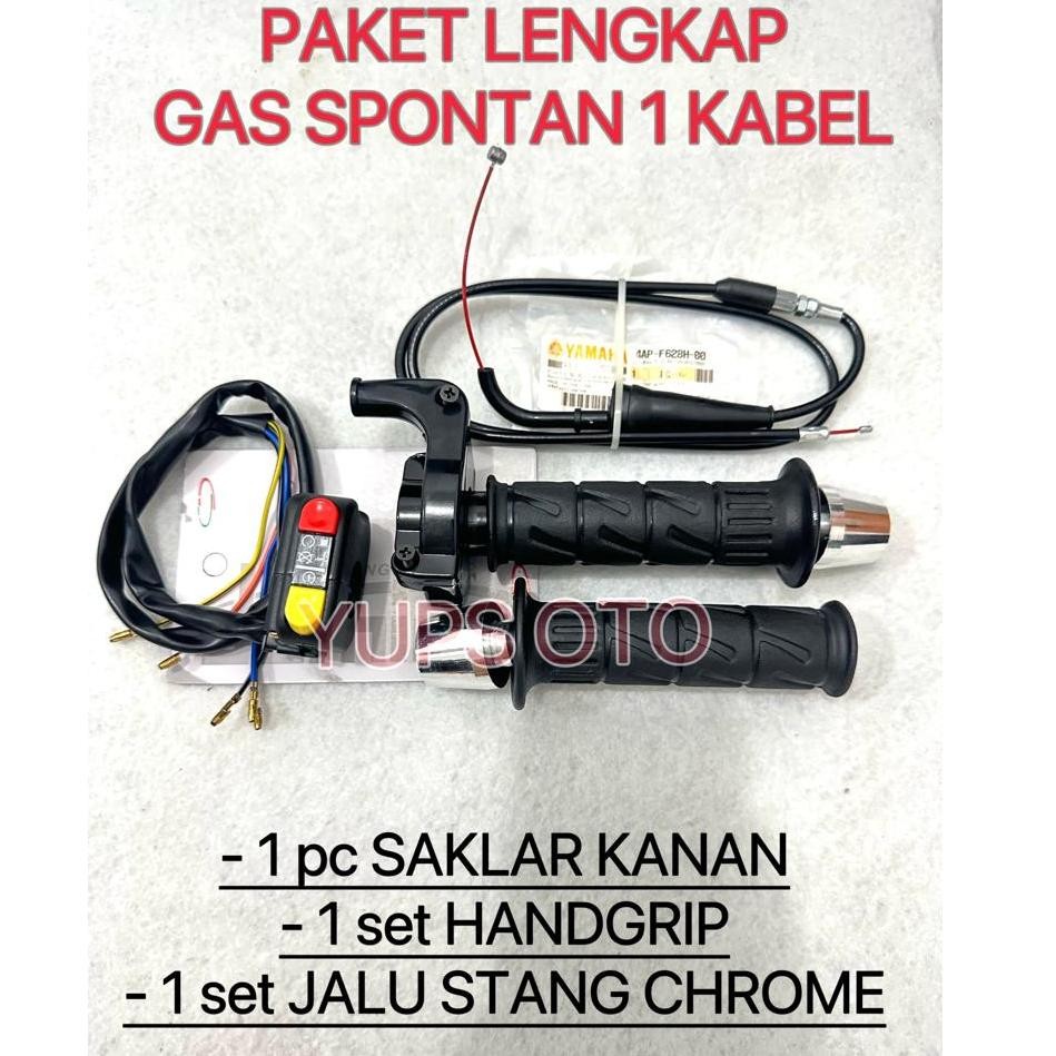 Murah Paket Gas Spontan Yz Thailand Original Yamaha  + Saklar Kanan Domino Tombol Switch Stater Engi