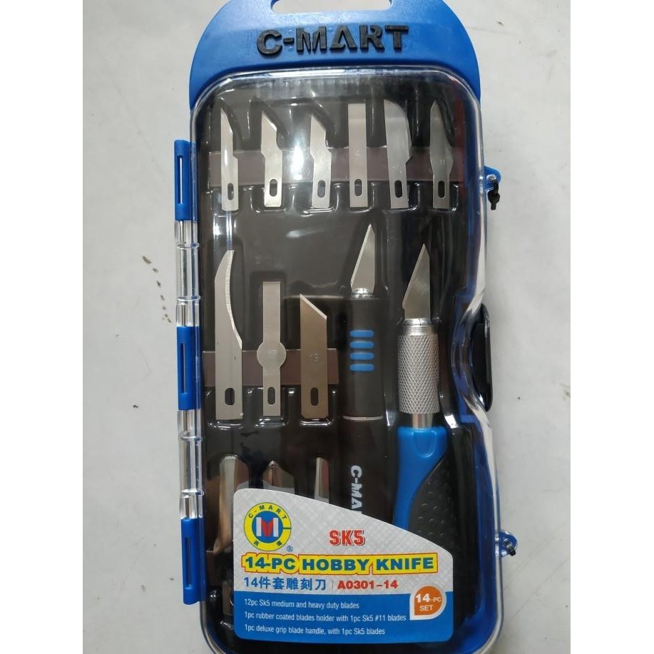 

Hobby Knife Set Cmart Pisau Ukir Pahat Cutter Set 14 Pcs Taiwan [ Claubstore ]