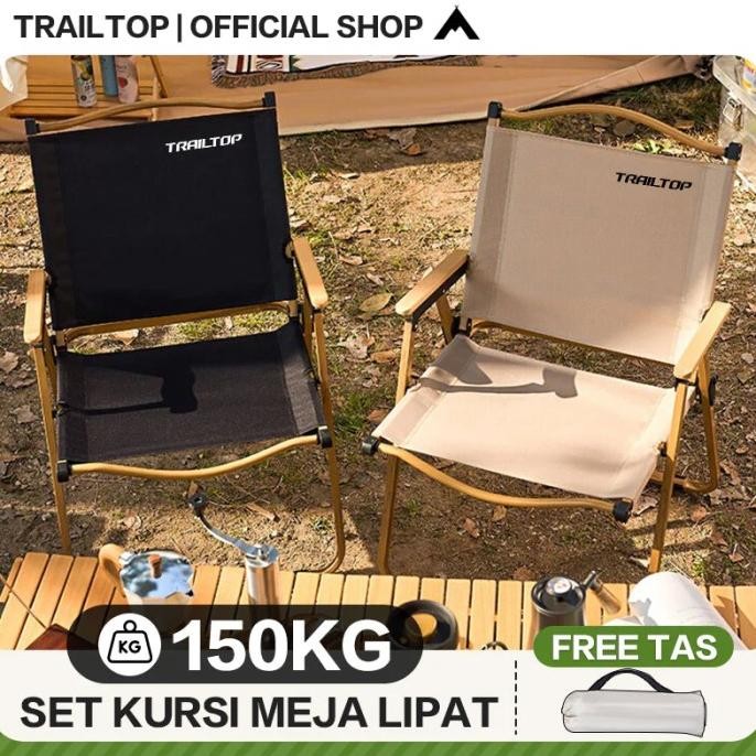 [Ready] Trailtop Meja Kursi Lipat Outdoor 1 Set Kursi Kermit Meja Lipat Outdoor Kursi Camping Gerian