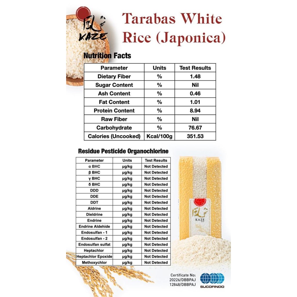 

[1 kg] KAZE WHITE RICE BERAS JEPANG NIL SUGAR RENDAH KARBOHIDRAT MRS01