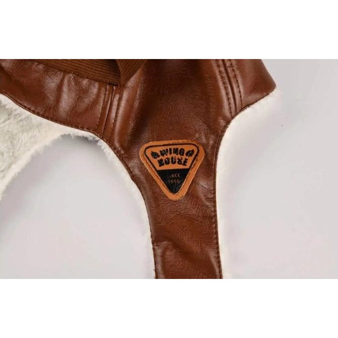 Topi Pilot Kulit Anak Laki-laki Musim Dingin Topi Anak Winter Pilot RYTI