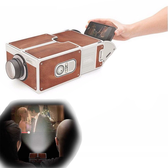 Proyektor hp ke Dinding Bioskop Mini Portable Layar Hp Android Cardboard