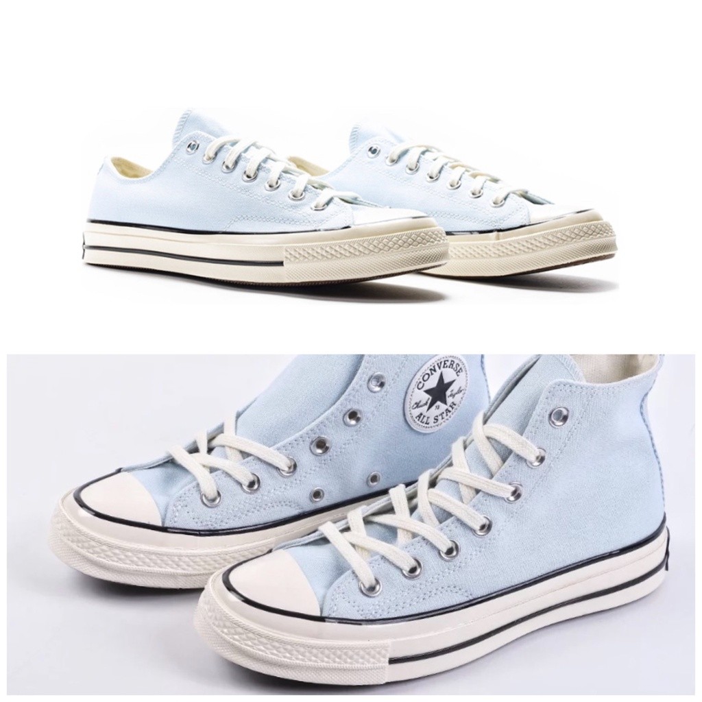 Sepatu Converse 1970S Sepatu Karet Sepatu Pria Sepatu Wanita Biru Muda Tinggi Rendah Chuck Taylor Al