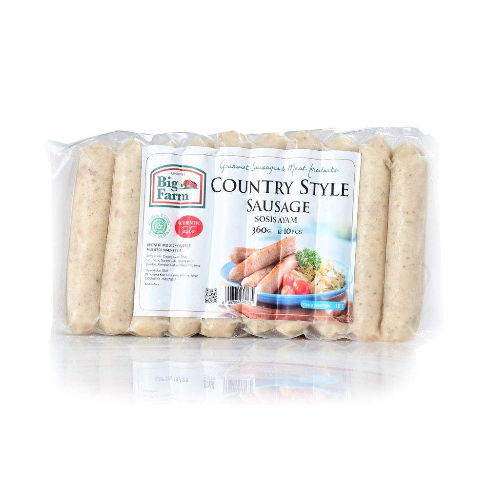 

Big Farm Country Style Sausage Sosis NO MSG 10pcs 360g