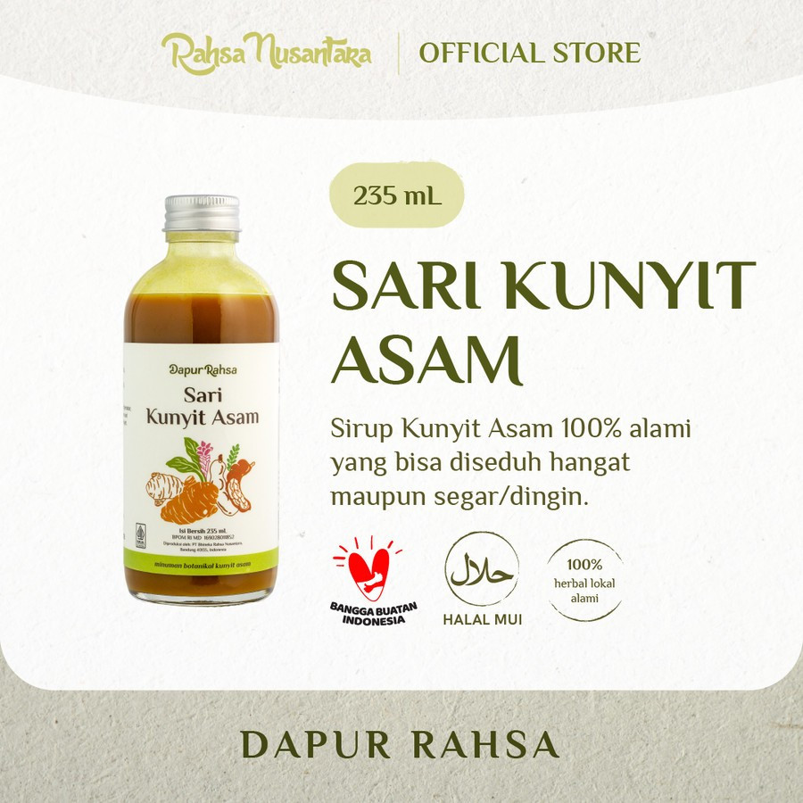 

Rahsa Nusantara, Sari Kunyit Asam Jamu Sirup Herbal Tradisional 235ml