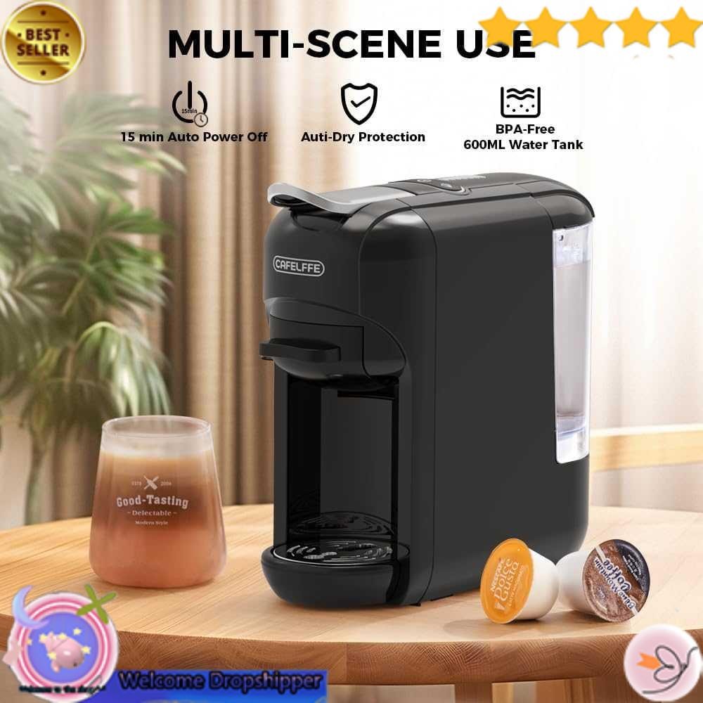 Yourfavproduct Cafelffe Mesin Kopi Espresso 5in1 Coffee Maker 19 Bar 1450W 600ml - MK-606 WD13X