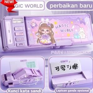 

SALE Tempat Pensil Multifungsi Motif Unicorn / Dinosaurus / Astronot Untuk Anak Tk/Kotak Pensil Pola Kartun Lapisan Ganda Tunggal dengan Rautan Kapasitas t-56