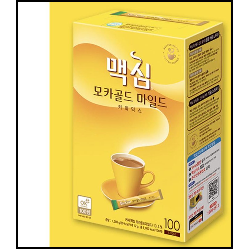 

Maxim Coffee 100 Sticks | Mocha Original White | Kopi Instant Korea