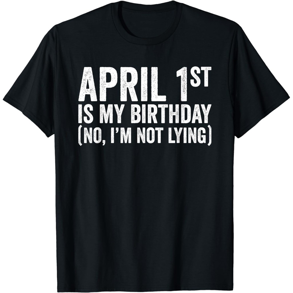 Ulang Tahun 1 April April Fools Day Kaos Anniversary Lucu Kaos Vintage Lucu Pakaian Pria Streetwear