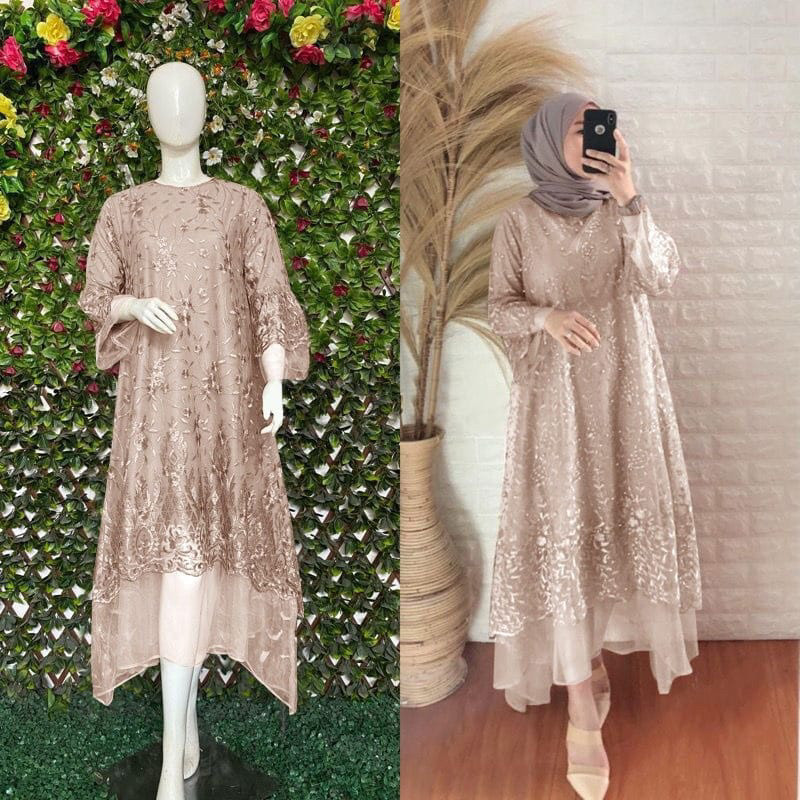 Gamis Mididres Perempuan Kekinian Maxydrees Ibu2 Pengajian Dress Kondangan Gams Mewah Fashion Brides