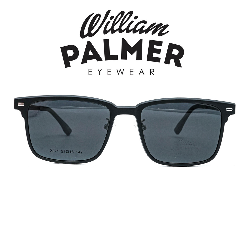 William Palmer Kacamata Pria Wanita Clip On 2271 C3 Black Doff