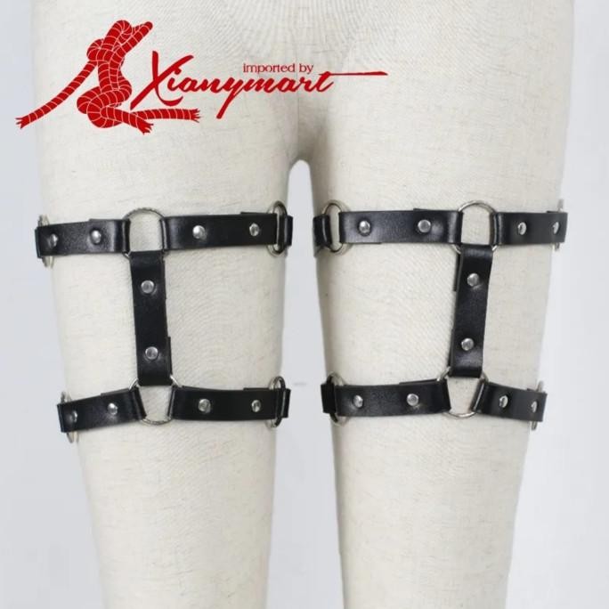 Xianny Leather Thigh Harness Punk Grater Gelang Paha Kulit