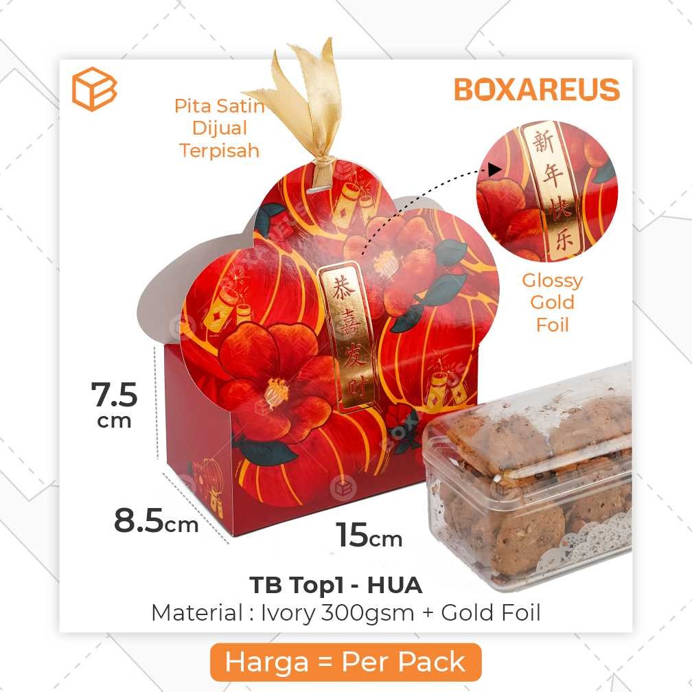 

Packaging Hampers CNY Box Toples Persegi Panjang 350gr Kue Kering Imlek | TB Hua