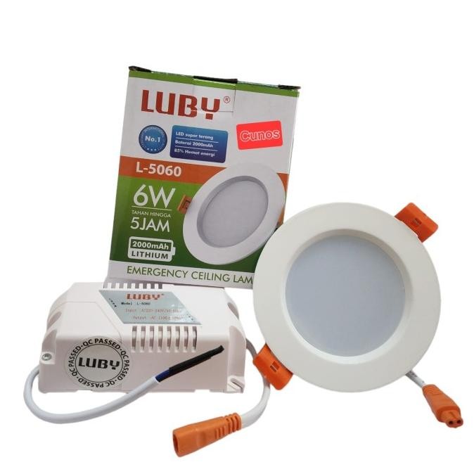 Lampu Downlight Plus Emergency 6 Watt Luby L-5060 NLS