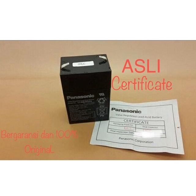 Baterai PANASONIC Asli original Aki Kering Accu 6volt 6 volt 6v 4.5Ah