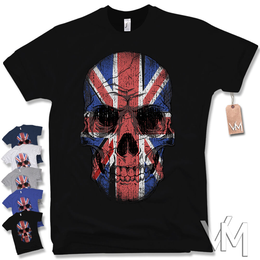 Inggris Union Jack Flag Skull Inggris Raya Kaos Inggris Raya