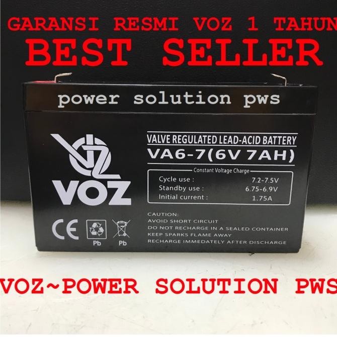 Baterai 6V 7Ah, Baterau 6V7Ah, Aki kering 6V7ah,Battery Vrla Voz 6V7ah