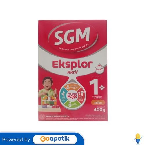 

SGM EKSPLOR 1+ SUSU ANAK USIA 1-3 TAHUN RASA MADU 400 GRAM BOX