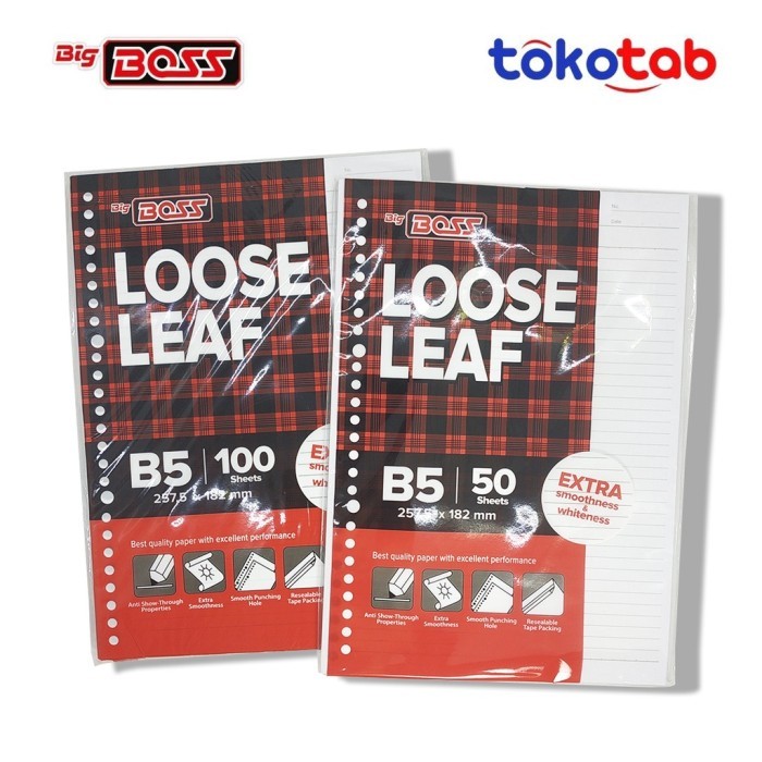 

Amberela - Tokotab - Loose Leaf Kertas Binder Bigboss B5 A5 Garis Lined Polos