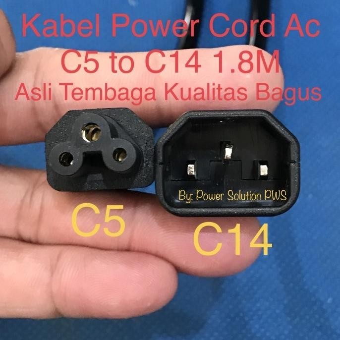 Kabel Power Ac Cord C14 to C5 / C14 to colokan Notebook / C14-adaptor