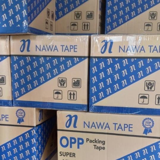 

1 Dus Nawa Tape Lakban Bening Coklat 45 Mm X 90 Yard Bc [Khusus Ojol]
