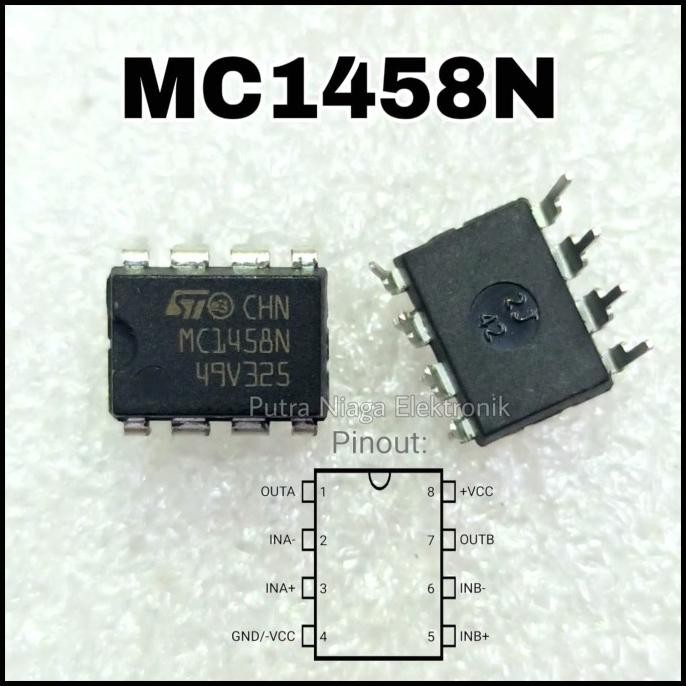 Baru ic MC1458N Dip 8 Pin / MC1458 MC 1458 putr4n Kualitas Baik